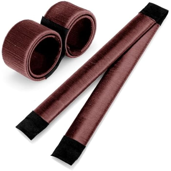 ECIF Magic Hair Bun, Hair Styling Ribbon, 21cm x 2.5cm, Quick Hair Bun Styling Tool for Women Add a Touch of Shine and Elegance to Your Bun (Maroon) - Image 1